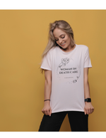 Woman in Death Care t-shirt