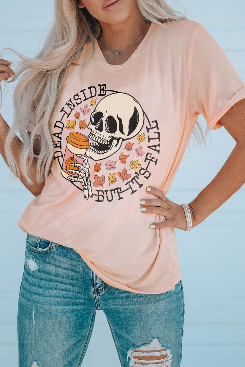 Dead Inside Round Neck Short Sleeve T-Shirt