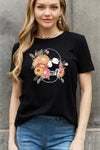Simply Love Full Size Flower Skull Graphic Cotton Tee