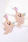 Ghost Shape Synthetic Pearl Dangle Earrings