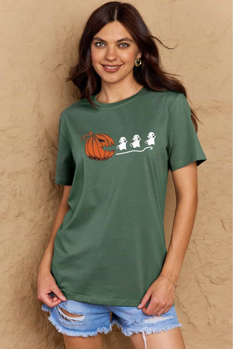 Jack-O'-Lantern Graphic Cotton T-Shirt