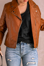 X- FBB  Ribbed Faux Leather Jacket