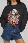 Flower Skeleton Graphic Sweatshirt