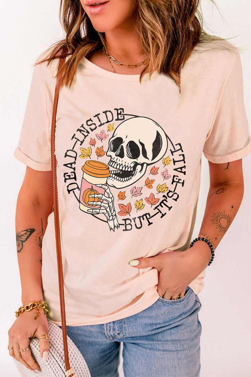 Dead Inside Round Neck Short Sleeve T-Shirt