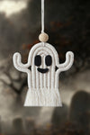 Wood Bead Fringe Ghost Shape Macrame Key Chain