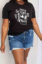 X- FBB Butterfly Skull Graphic Cotton Tee