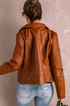 X- FBB  Ribbed Faux Leather Jacket