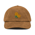 Dia de los muertos flowers Embroidered Corduroy hat