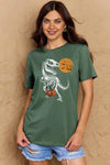 Dinosaur Skeleton Graphic Cotton T-Shirt