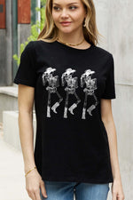 Cow Girl Triple Skeletons Graphic Cotton Tee