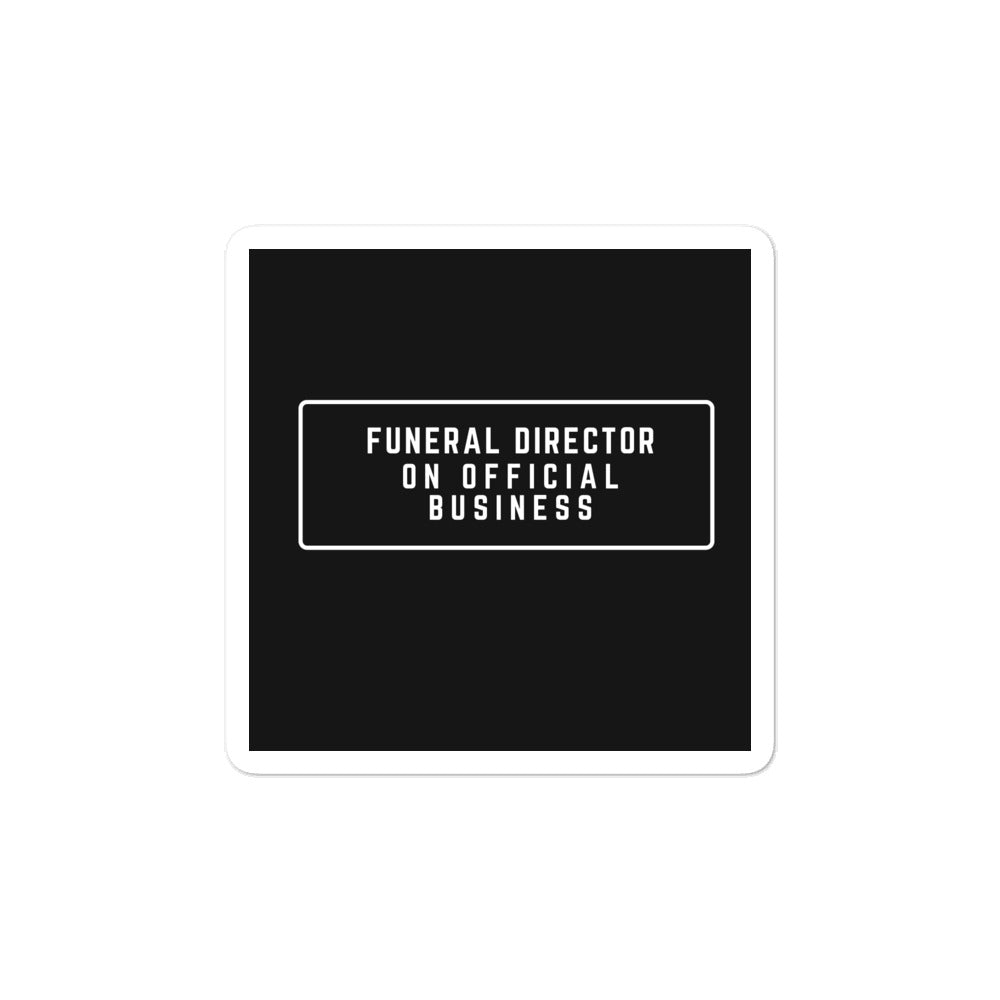 Funeral Director on Official Business stickers