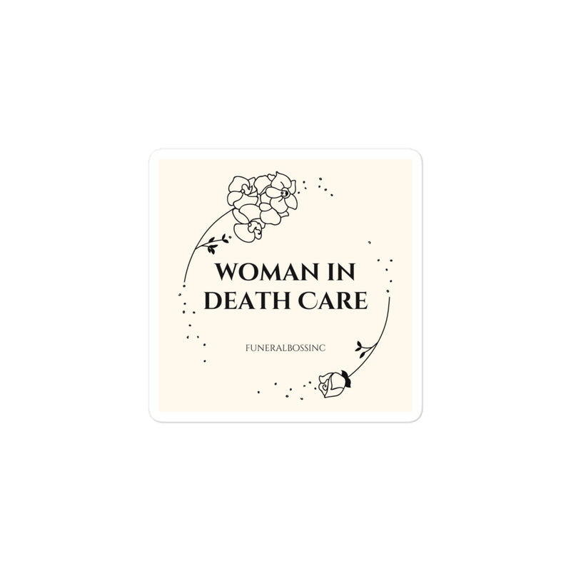 Woman in Death Care sticker (Beige)