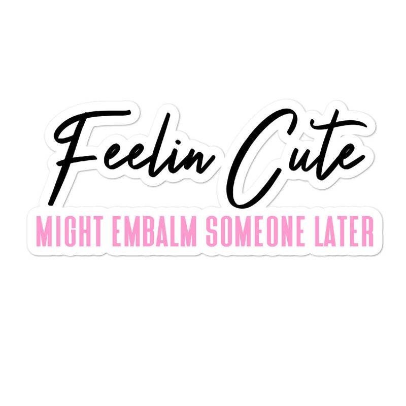 Feelin Cute ( Embalm) Bubble-free stickers