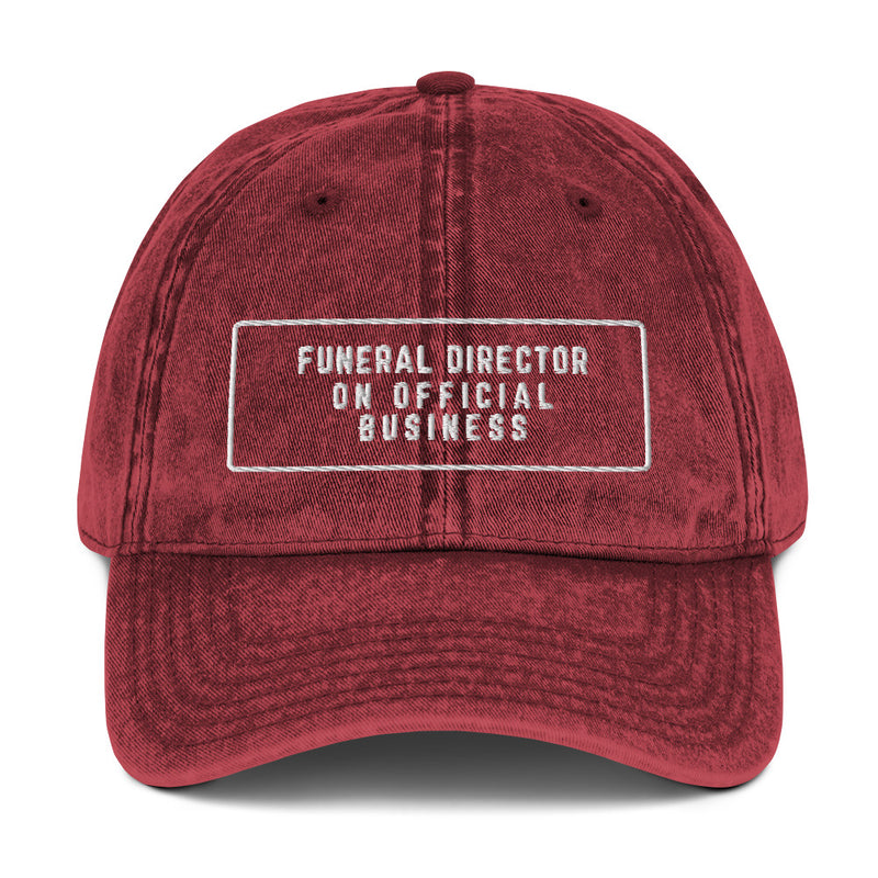 Funeral Director on Official Business Vintage Cotton Twill Cap